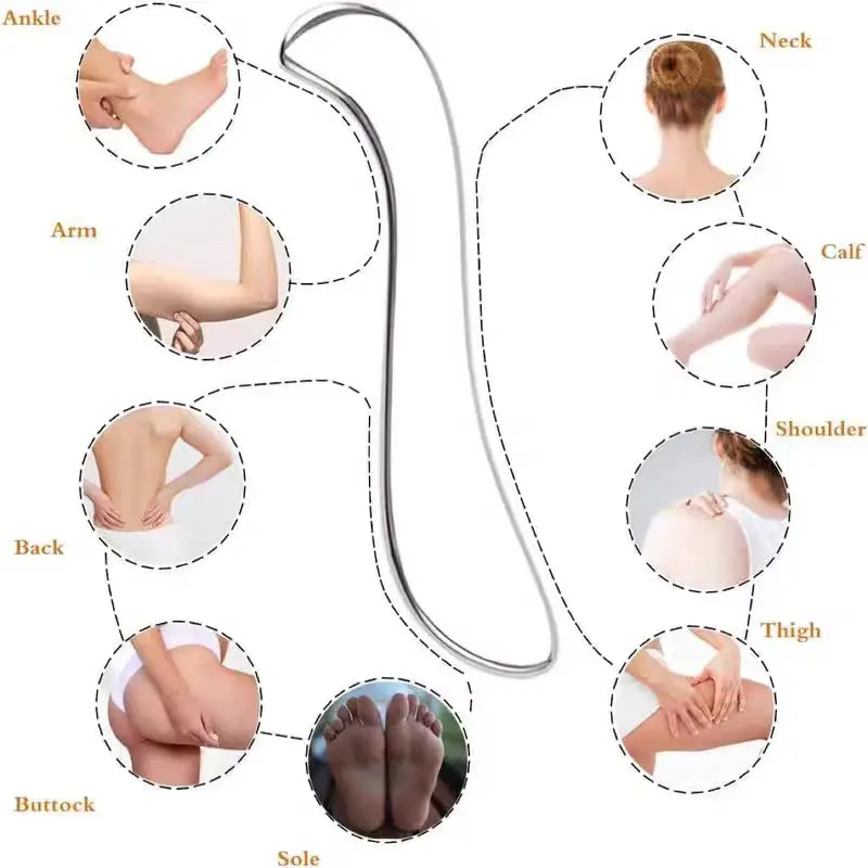 سكين فآسيا كبير من الفولاذ المقاوم للصدأ - أداة تدليك احترافية لتعافي العضلات