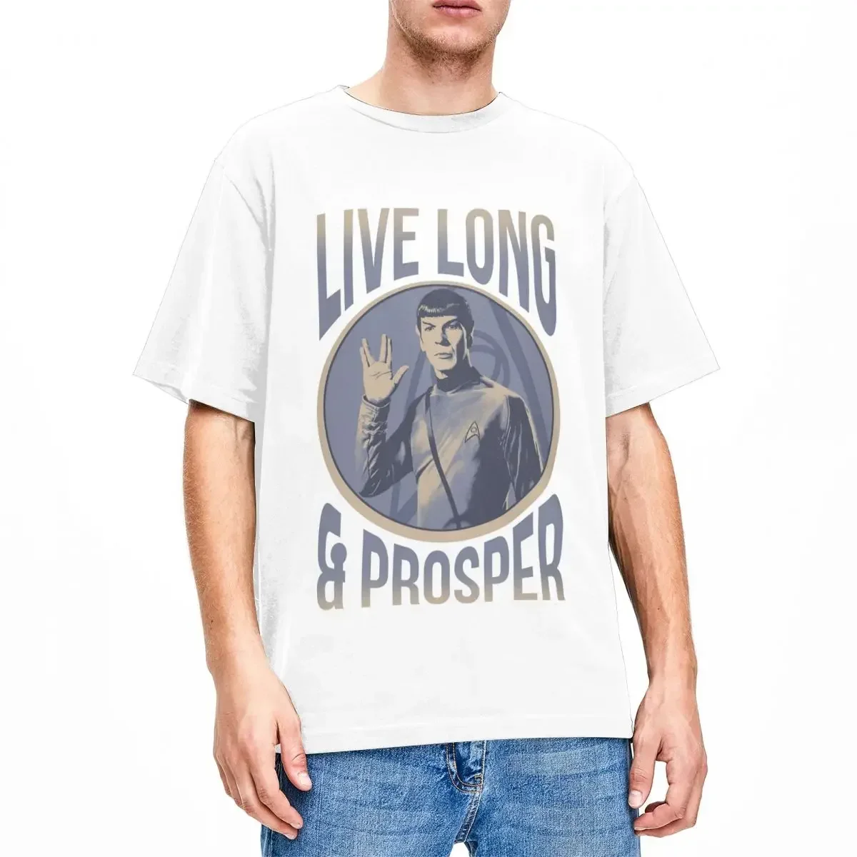 Novelty Stars Treks Spock Vulcan Salute T-Shirts Cotton Live Long And Prosper Friends Tee Shirt New Arrival Clothes