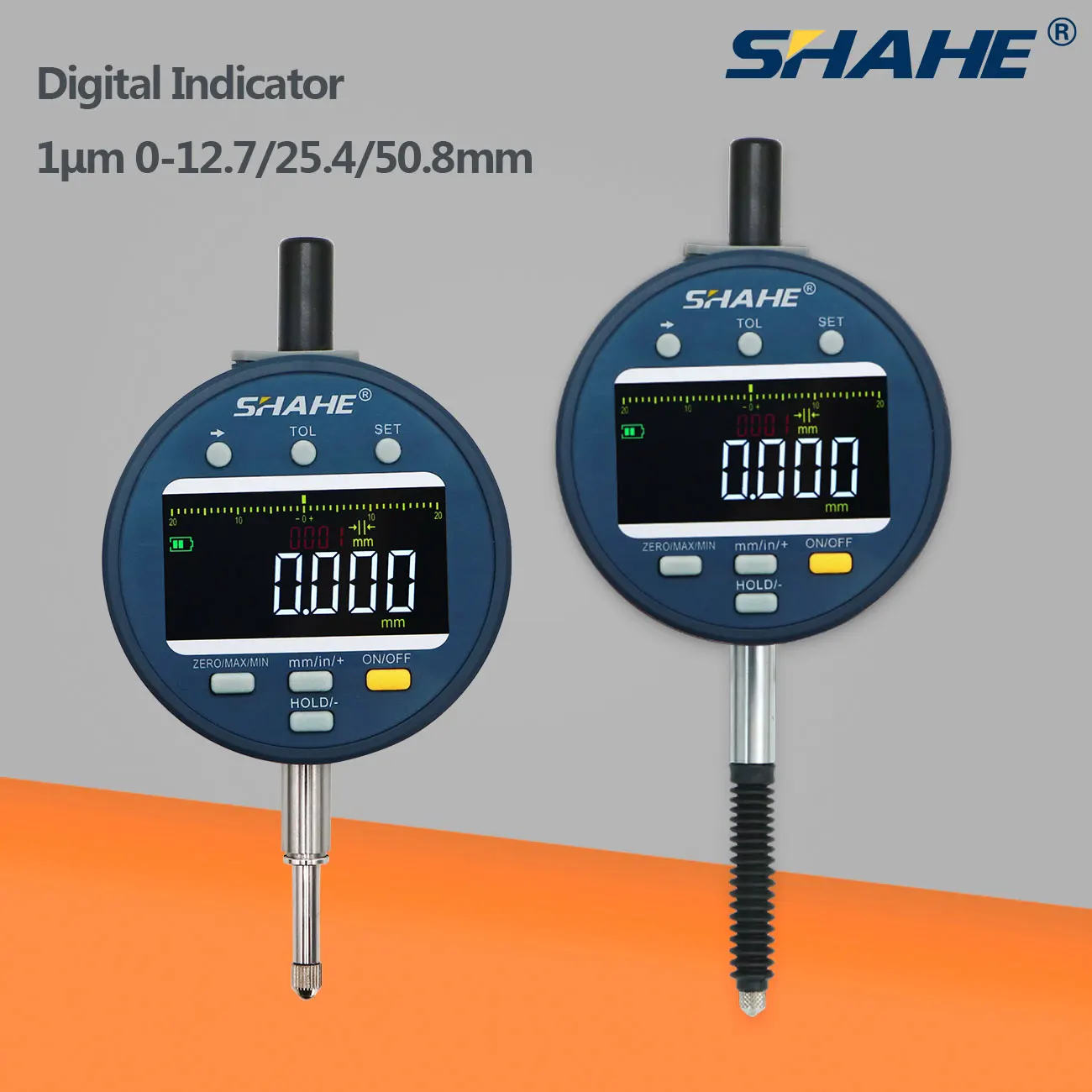 

SHAHE 1μm Electronic Indicator Metric/Inch 0-12.7mm/25.4mm/50.8mm Digital Indicator With Data Output Indicator Measuring Tools
