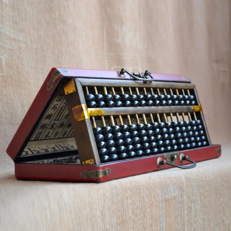 Boulier en bois massif, 15 niveaux, avec boîte en cuir vintage pour ouverture, décorations d'étude, cadeau