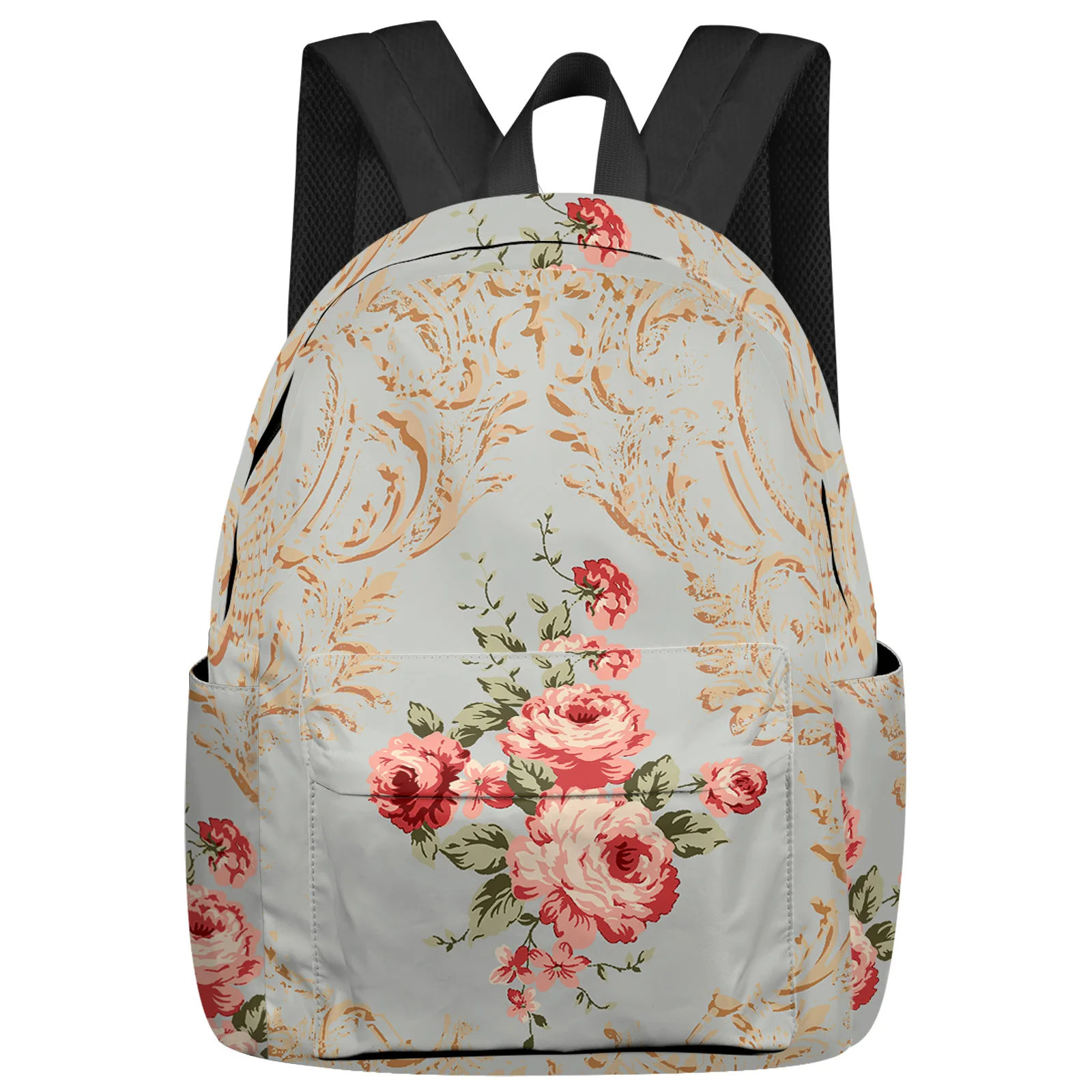 

Flowers Hand Drawn Foliage Student School Bags Laptop Custom Backpack For Men Women Female Travel Mochila