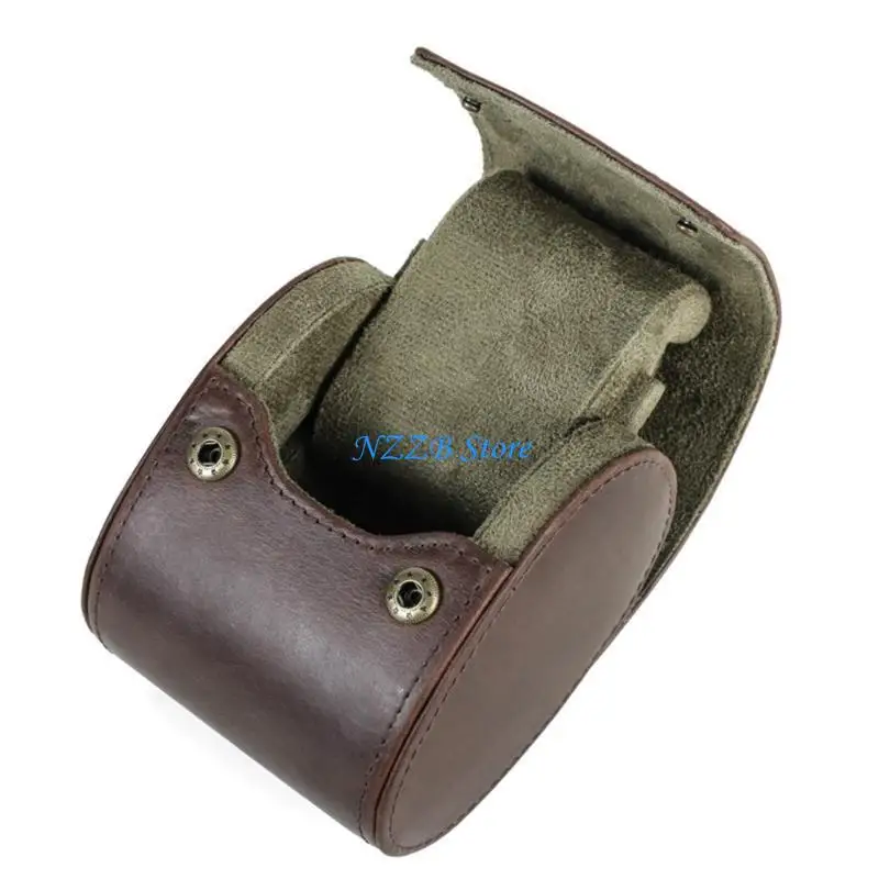 T21F PU Leather Watch Case Handmade Timepieces Storage Box Watch Travel