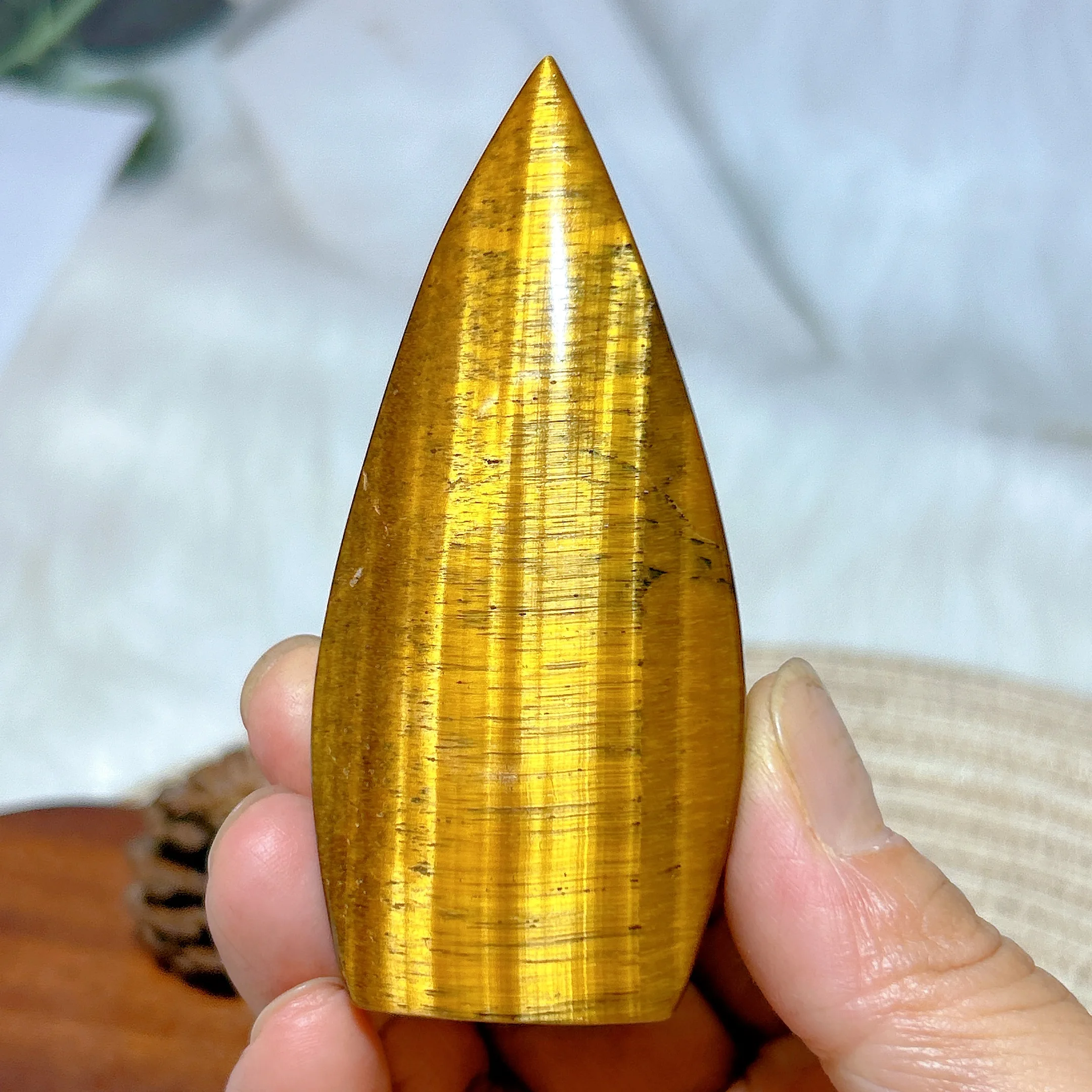 Healing Natural Crystal Yellow Flashy Tiger Eye Freeform Polished Gemstone High Quality Reiki Ornament Home Decoration Gift