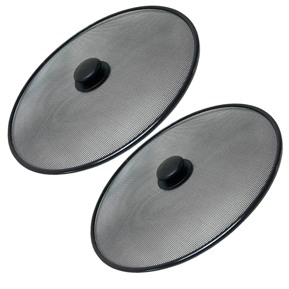 

2 Pcs Anti-oil Splash Pot Lid Pans Splatter Guard For Stove Top Grease Catcher Shield Frying Screen Stainless Steel