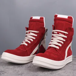 High Street Brand R0 Velvet Boots Men Shoes Women Casual Shoes  Canvas Thick Sole Sneaker