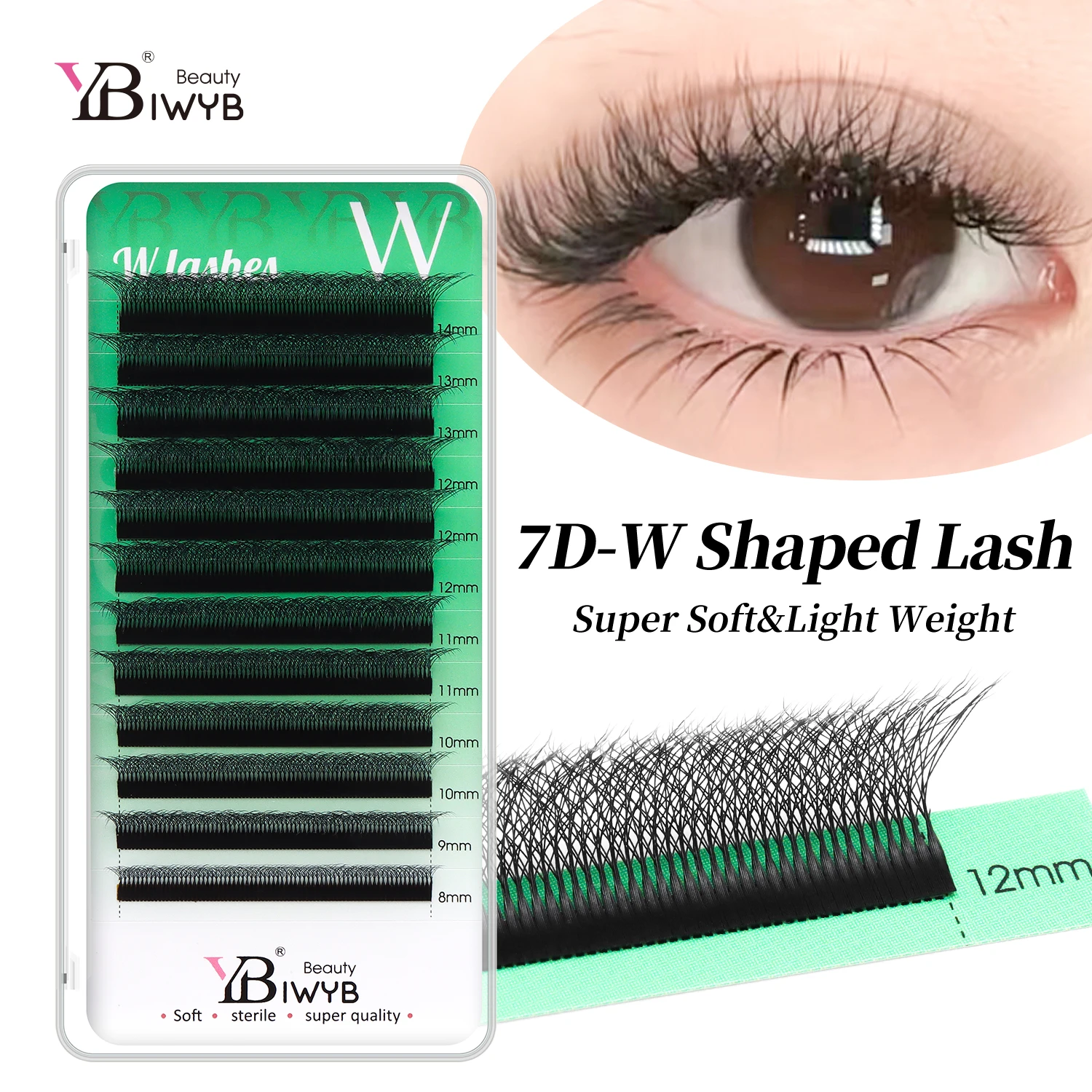 

IWYB 7DW LASHES Египетский завиток 0,07 C/D Микс 8-14 мм Матовый черный Натуральные лазы