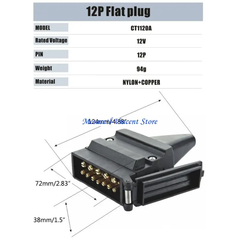A70F Austrilia Standard 12 PIN Flat Plat Socket Plug Trailer Adapter 12V #6