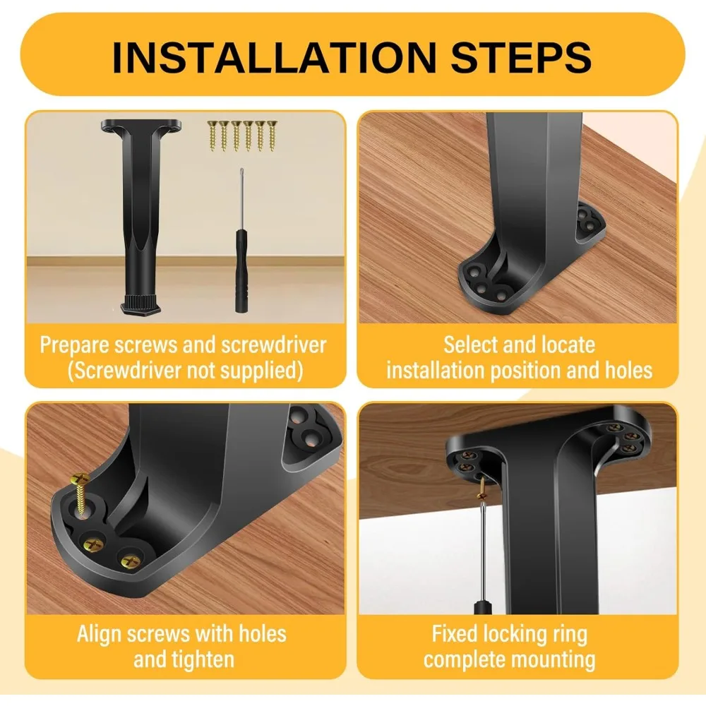 Gambe di supporto per struttura letto da 8 pezzi ad altezza regolabile - Gamba di supporto per doghe da letto da 7,8-14,6 pollici con viti, Gambe per mobili per struttura letto/Be