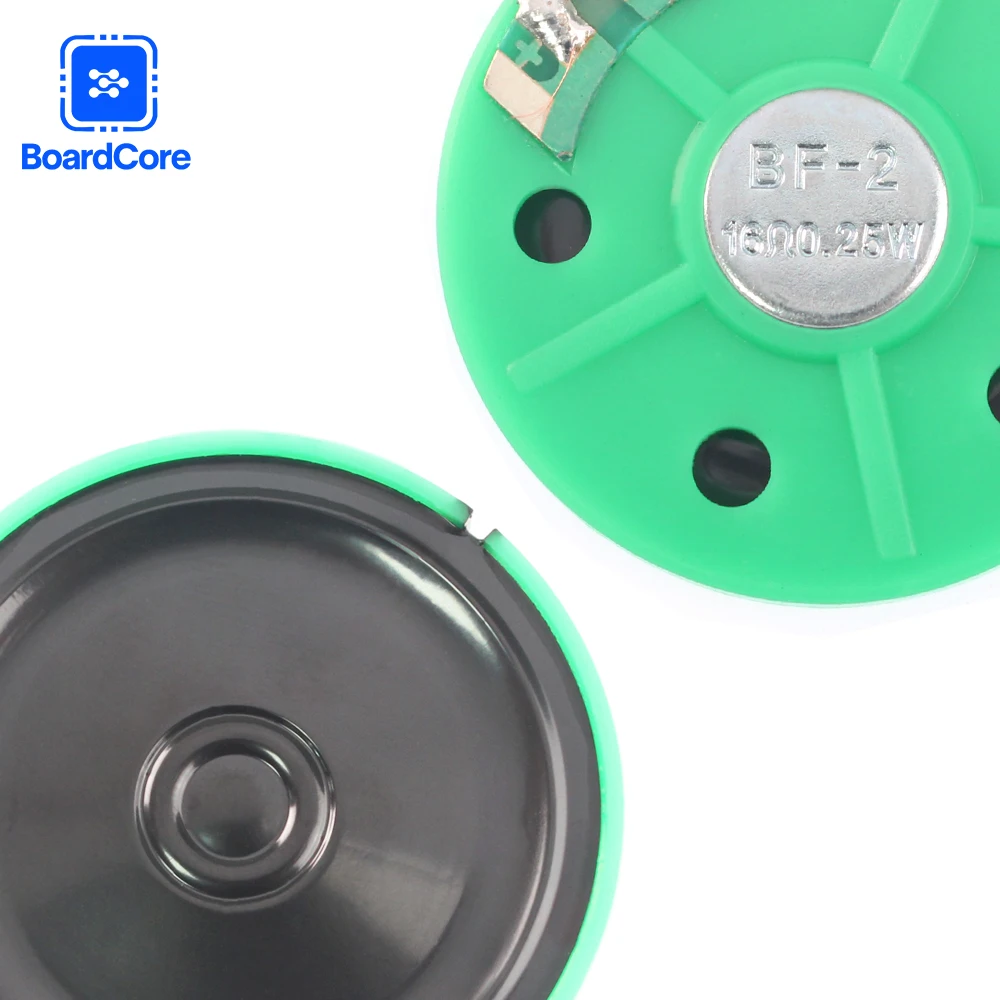 5PCS 0,25 W 16R Runde Lautsprecher Grün Kunststoff Fall 40MM Durchmesser Lautsprecher 40 × 5MM 16 Ohm 0,25 Watt Für Elektronik Projekt