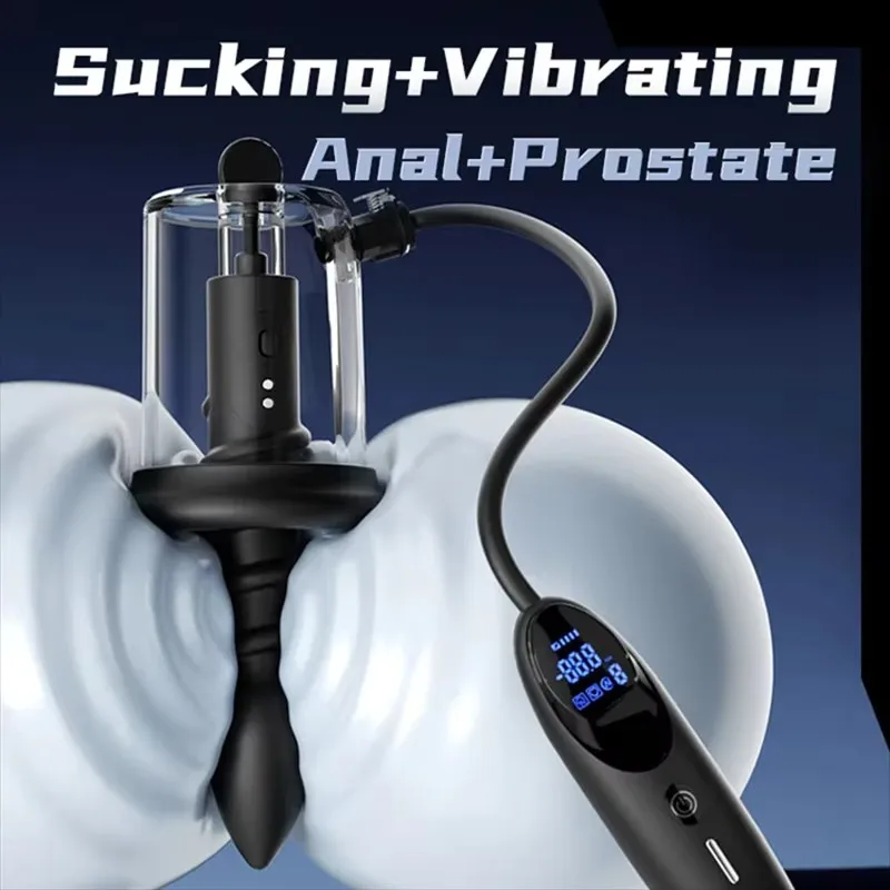 Electric Pump Vacuum Sucking Vibration For Men Massage Prostate Stimulator Anal Pump Male Anal Sex Toy Tool Vibrating Butt Plug