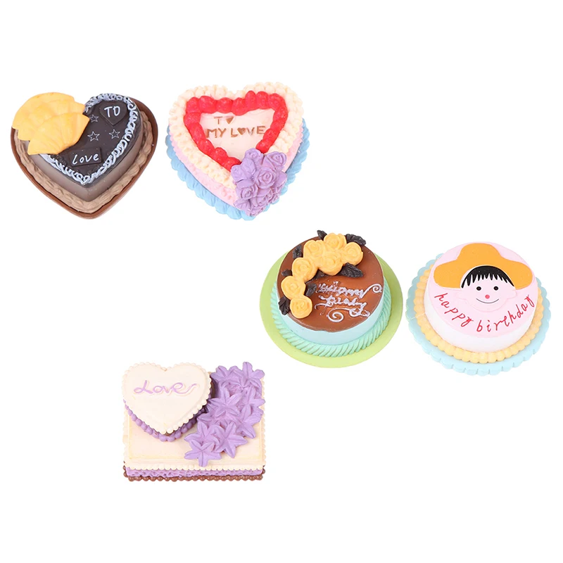 Birthday Cake Model Simulation Food Miniature Figurine Pretend play Kitchen Toy