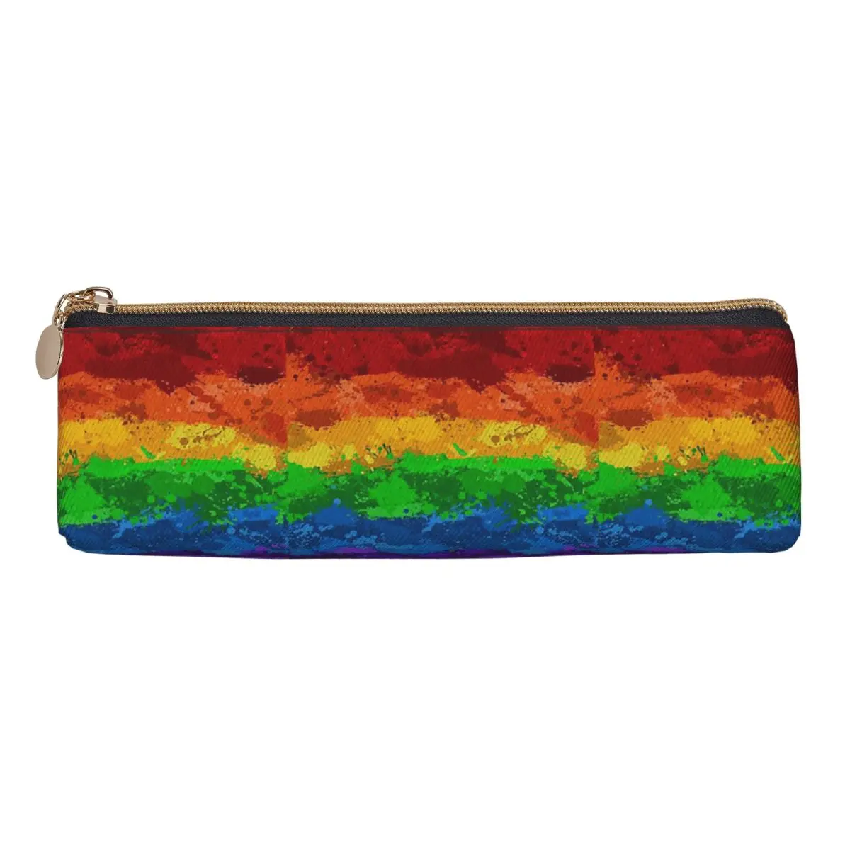 

Abstract Paint Splatter LGBTQ Pride Rainbow Flag Pencil Cases Pen Holder Stationery Supplies Pen Box Pencil Bag for Boys Girls