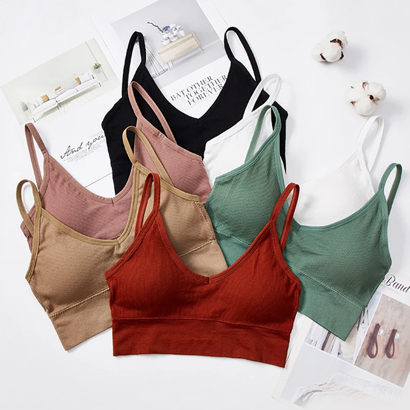 

Women Yoga sports Sexy Tops camisole Female summer Sleeveless Camis Comfortable Bra Crop T-shirt Bandeau Solid color Top Tank