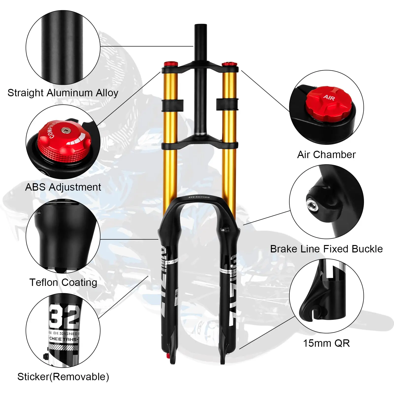 ZTZ Bike Suspension Fork 26/27.5/29\