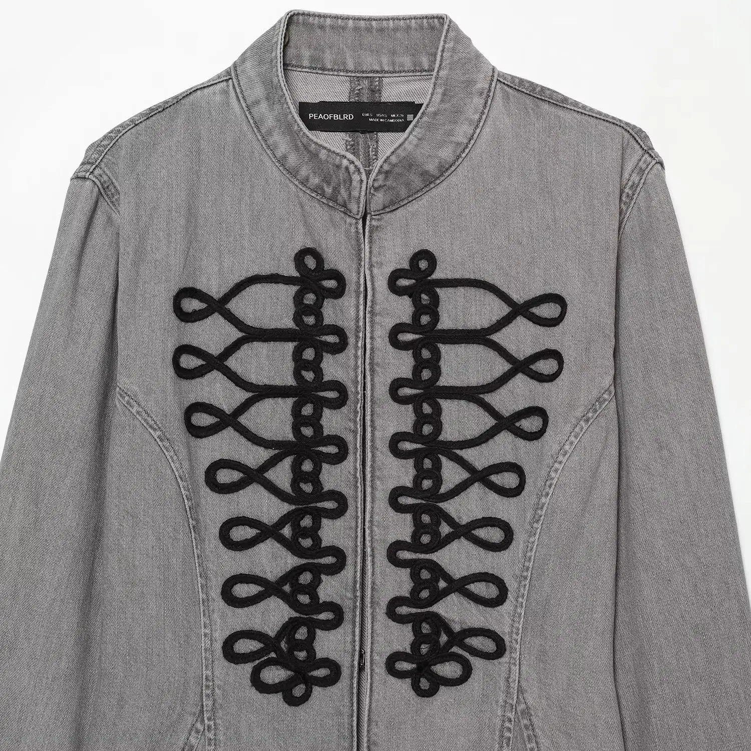 JNLEAOG Summer New Women's Fashion Rope Knot Decorated Short Skirt Style Coat Tailoring Polyester Long Sleeve Stand Collar