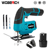 WOBERICH 12V 5600RPM Cordless Jig Saw Electric Jigsaw Speed Adjustable Portable Woodworking Power Tool 45 Degree Tilt Angle