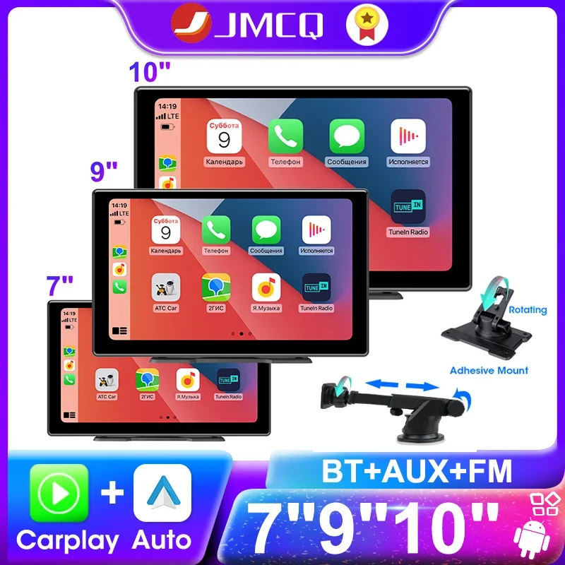 

JMCQ Universal 7"9"10" Wireless Carplay Android Auto Car Radio Multimedia Video Player Bluetooth 5.0 For Honda Toyota Nissan