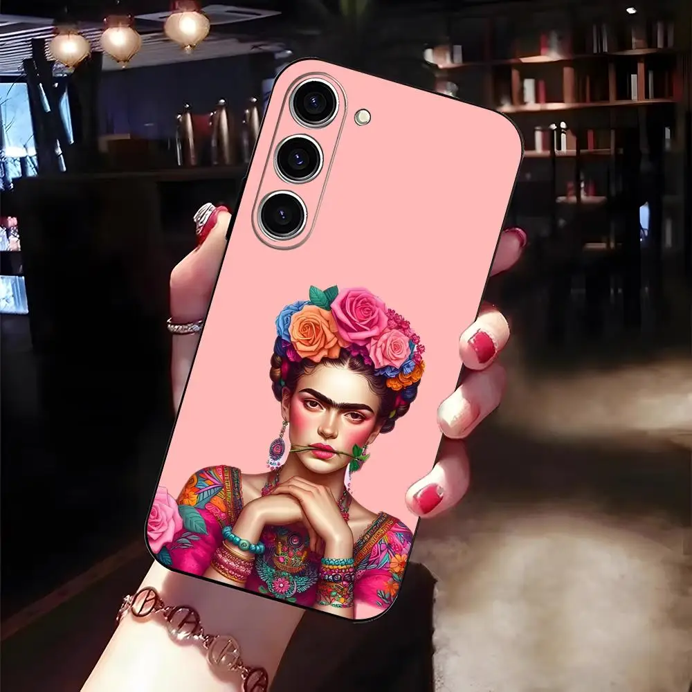 Capa de Telefone Fashion F-Frida K-Kahlo para Samsung A25 A13 A33 5G A54 A36 A35 A56 A52 A14, Capa Macia à Prova de Choque
