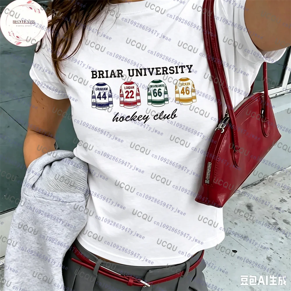 Hockey Club Parent-child Cotton Tees Off Campus Briar University Jersey College Sport Lover Gift Romance Graham 44 Couple Tshirt