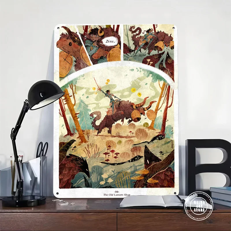 Old Lantern Shop Page 2 3D Texture Metal Poster Customized Wall Art Tin Sign Gift for Mancave Desk Decor Room Bedroom Decoration