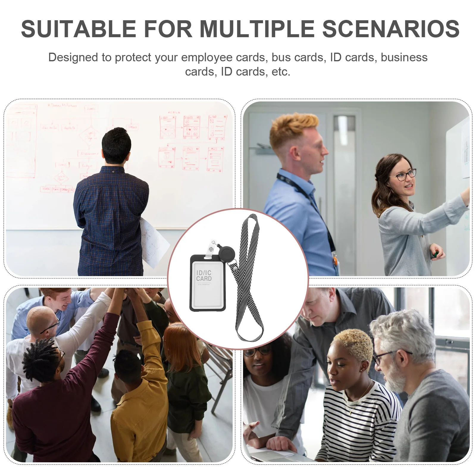 10 مجموعات من حامل الأسماء، حافظة شارة شفافة لبطاقات الائتمان مع واقيات بطاقات خفيفة الوزن تحمل اسمًا شفافًا #2