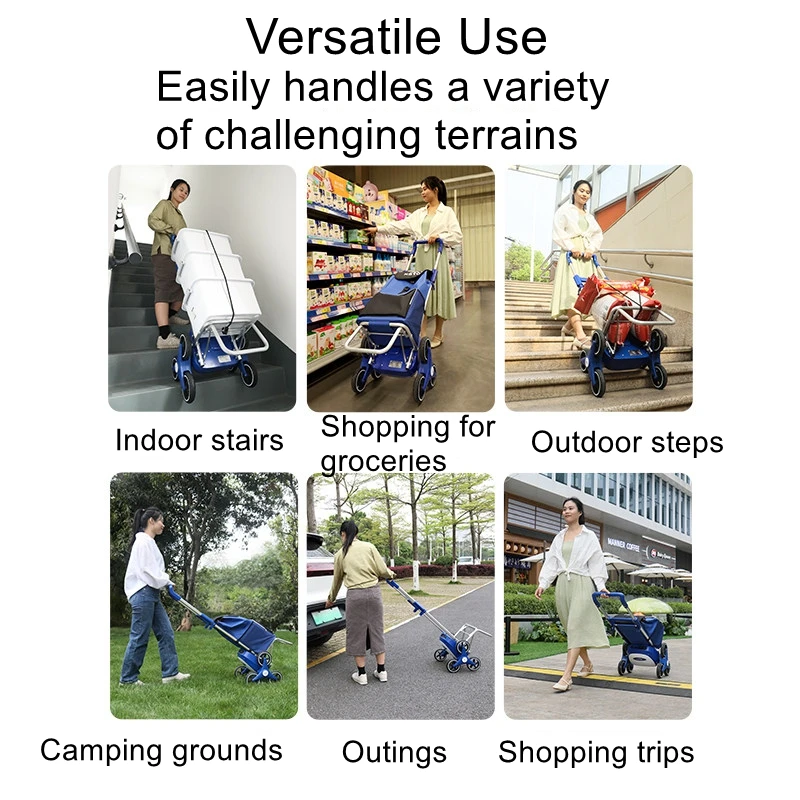 Electric Stair Climber, Shopping Cart, Home Grocery Cart, Foldable, Portable Small Hand-Pulled Cart