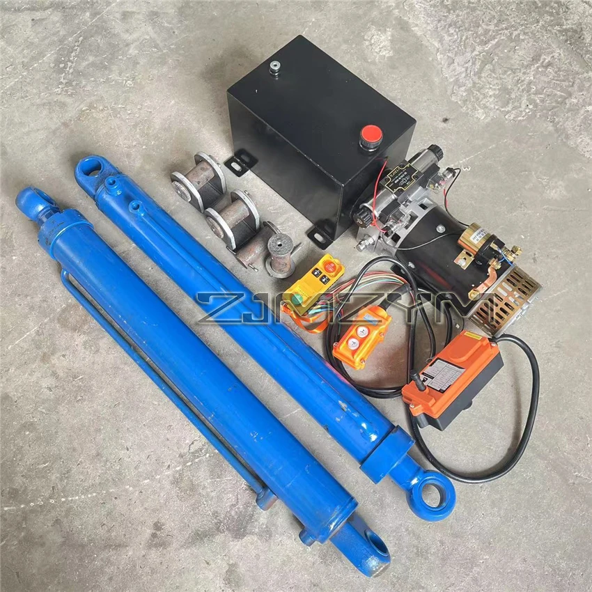 Hydraulic Cylinder Engineering Vehicle Excavator Trailer Ladder Modification Electric Hydraulic Pump Station Oil Cylinder Top