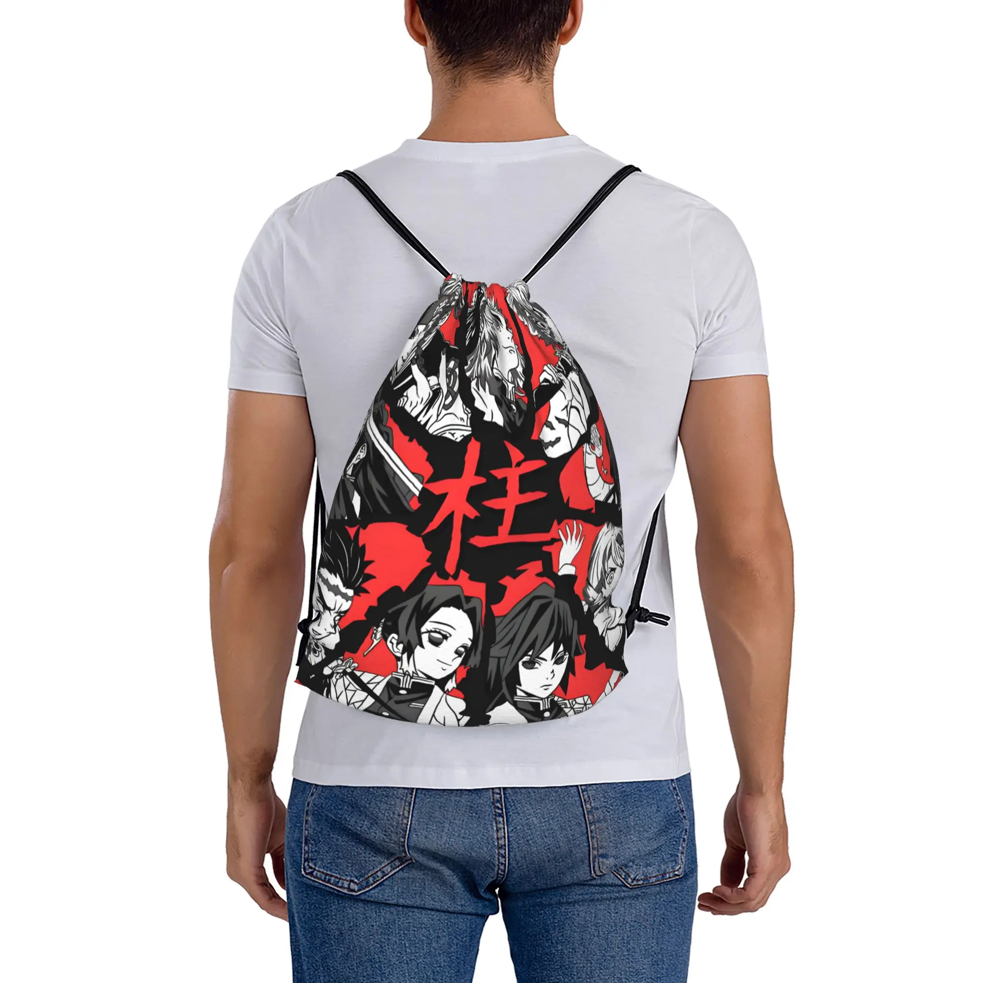 1 pc Hashira Collection Demon Slayer Anime Drawstring Bags Gym Storage Backpack School Shoe Bag view 6
