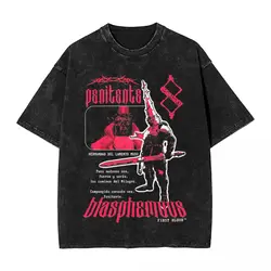Oversized Washed T Shirt Silent Hill Vintage Cotton T-Shirts Blasphemous Fashion Tee Shirt for Man Summer Y2K Classic Top Tees