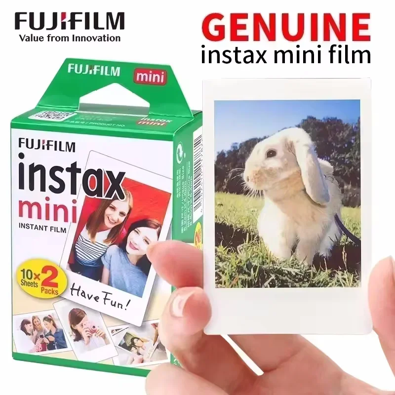 10-20 ورقة Fujifilm Instax Mini White Edge Films ورق طباعة الصور 3 بوصة فيلم ل Fujifilm Instant Mini 12 11 9 8 25 50s كاميرا فوجي