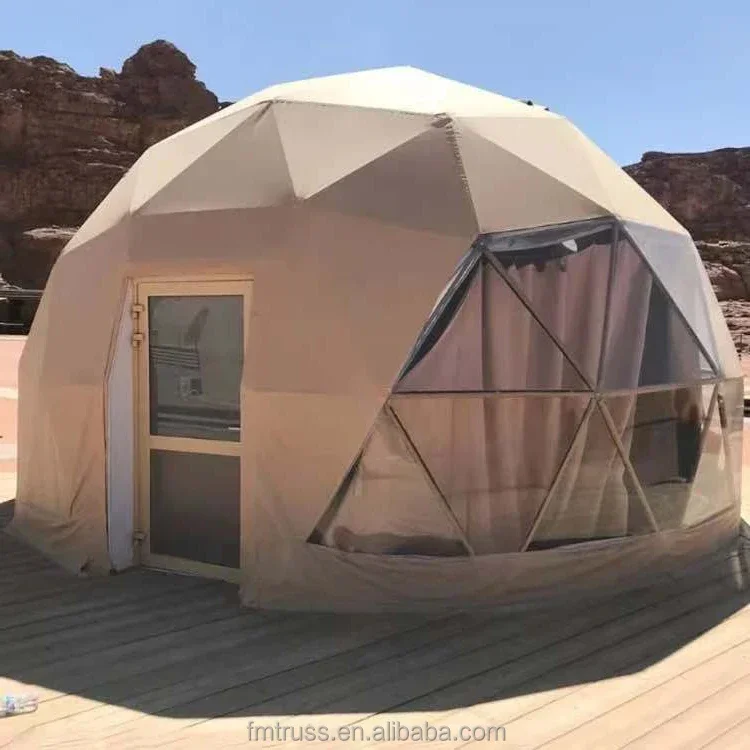 Luxury Heated Eco Hotel Decoration Prefab Transparent Geodesic Waterproof round Dome tent House Desert Tent Glampingg For sale