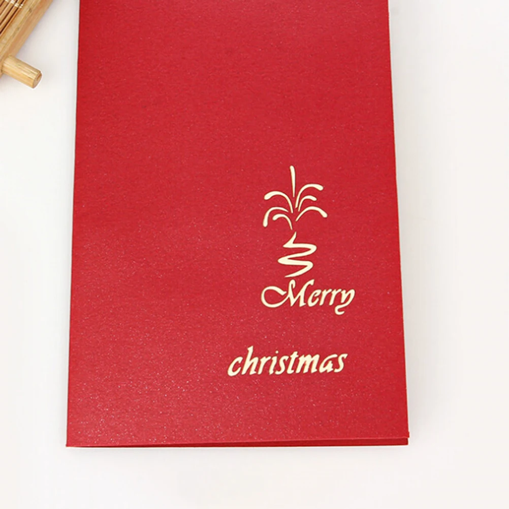 

3D поздравительные открытки Рождественская елка Замок снеговика Ручная работа Премиум бумажные открытки с пожеланиями 10x15 см