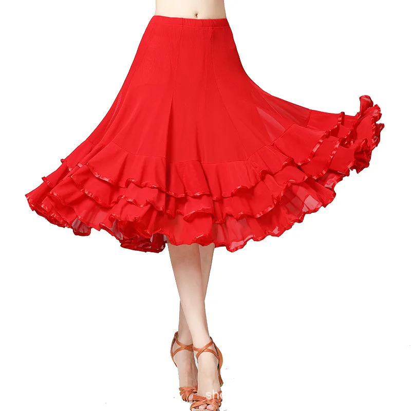 Gonna da ballo moderna da donna Costume da ballo altalena Gonna da ballo di flamenco spagnolo Costume da spettacolo di valzer