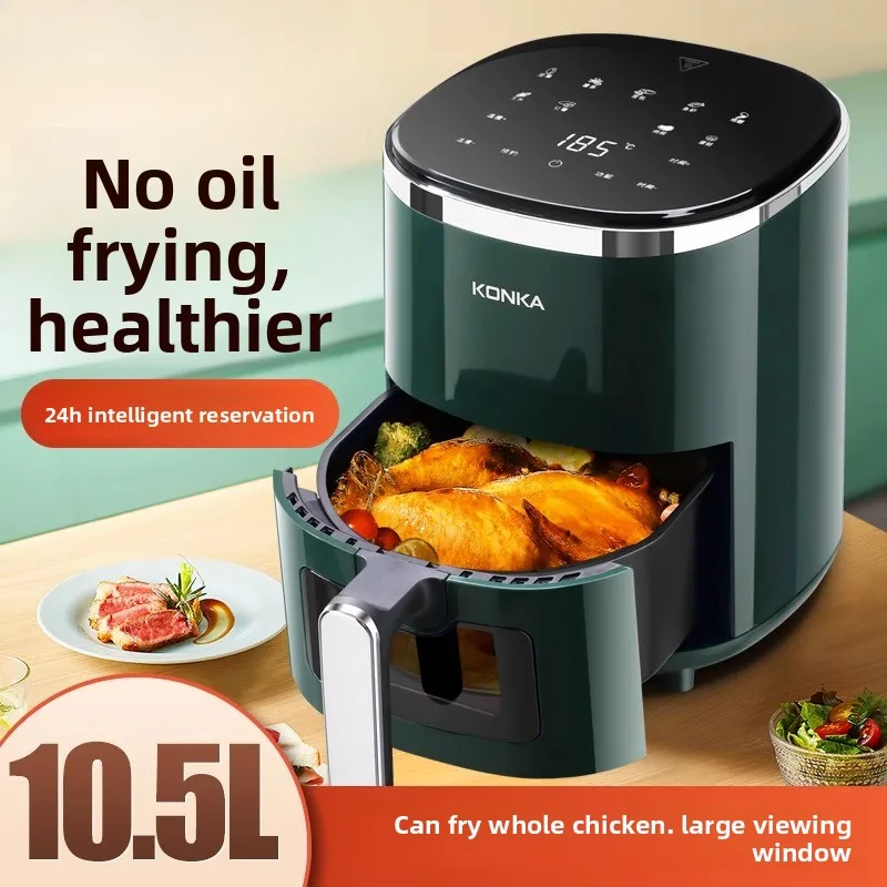 Air fryer, household smart multi-functional electric fryer with visual touch screen, oil-free oven all-in-one machine