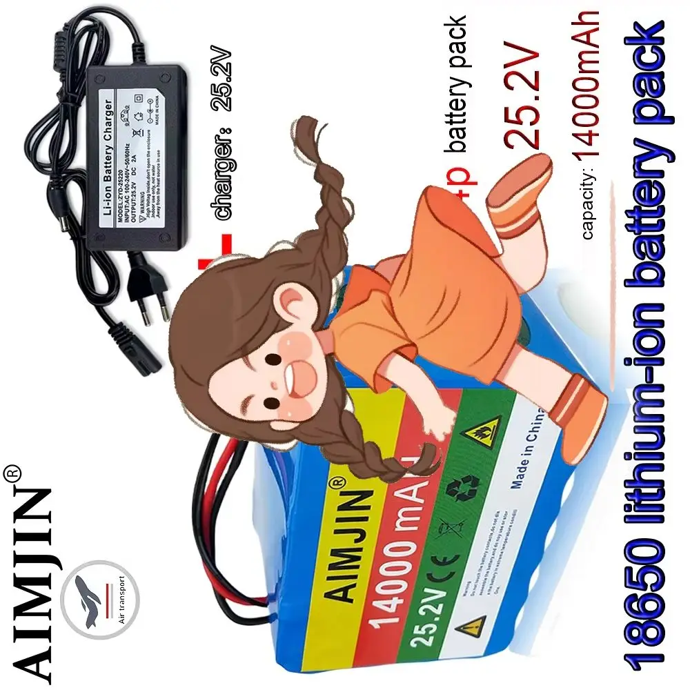 

6S4P Battery Pack 18650 Lithium Battery 24V 14Ah 25.2V 14000mAh Moped Battery 500W BMS