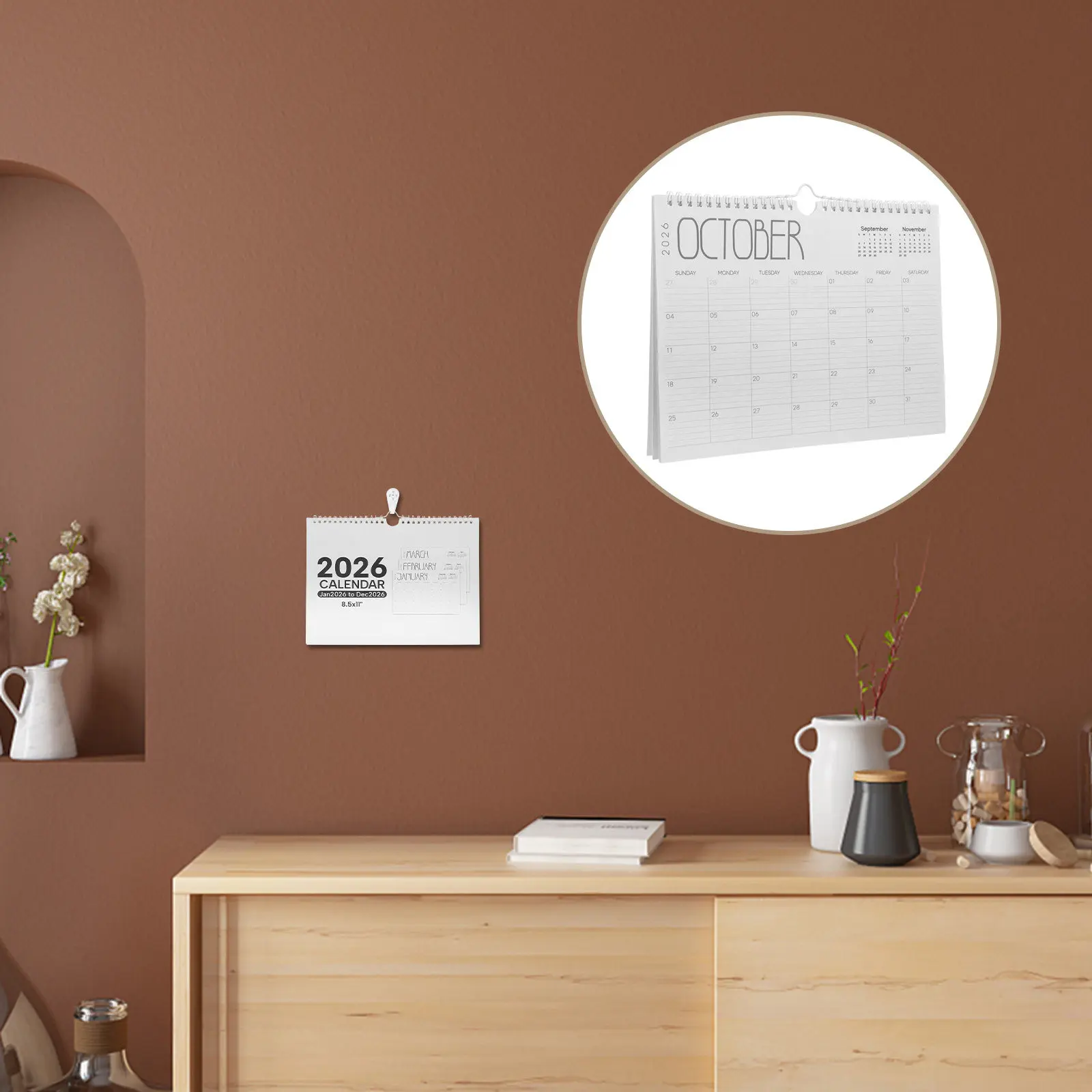 

2026 Hanging Calendar Large Size Monthly Planner Organizer Wall Calendar Modern Stylish Design for Home Office Decoration
