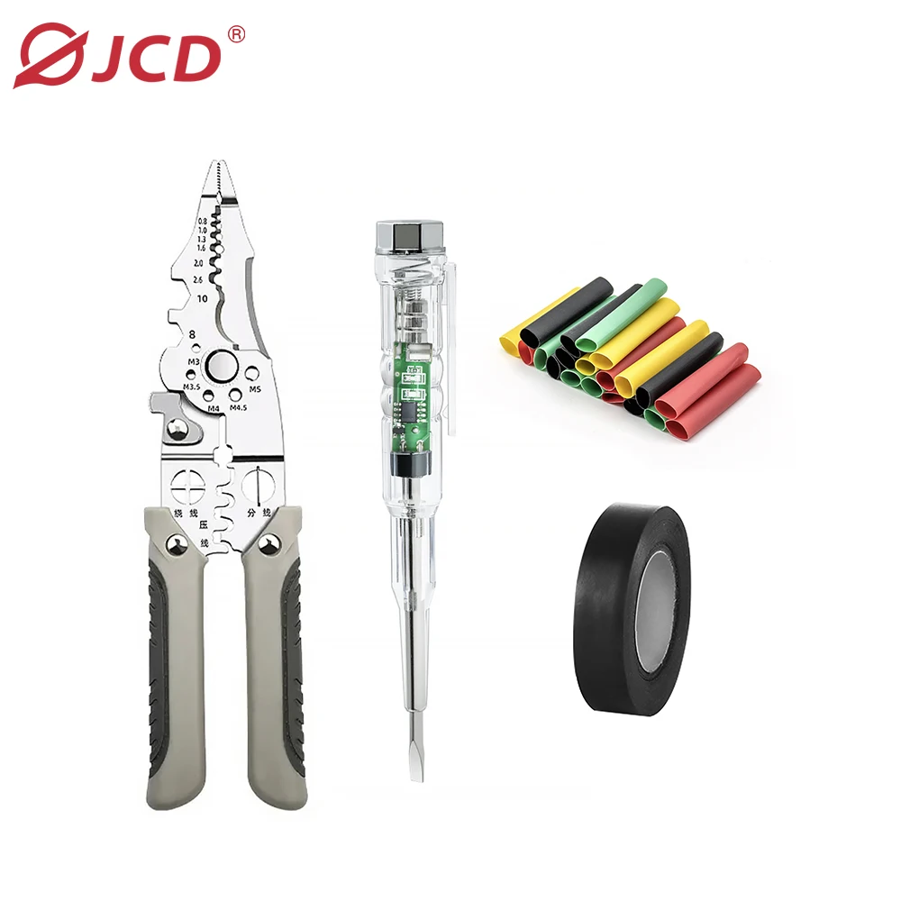 

JCD Crimper Cable Cutter Set Adjustable Automatic Wire Stripper Multifunctional Stripping Crimping Pliers Terminal Hand Tools