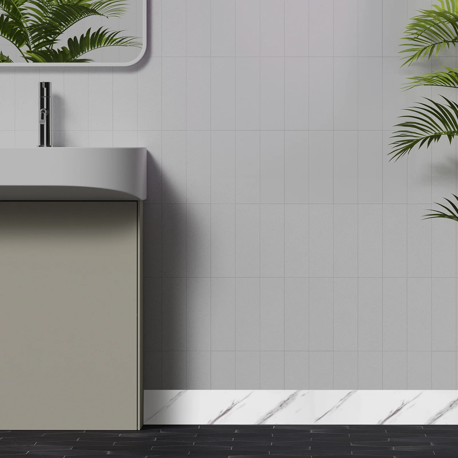 1 Rolka Wodoodpornej Listwy Ochronnej z PVC Samoprzylepnej do Narożników Ścian, Naklejana Listwa Ozdobna do Kuchni, Łazienki, Dekoracyjna Listwa Podłogowa