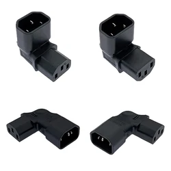 IEC 320 C14 to C13 Left Right Angle AC Adapter IEC 3Pole IEC 320 3pin Male to Female extend 90 Degree Down Up Angle AC converter