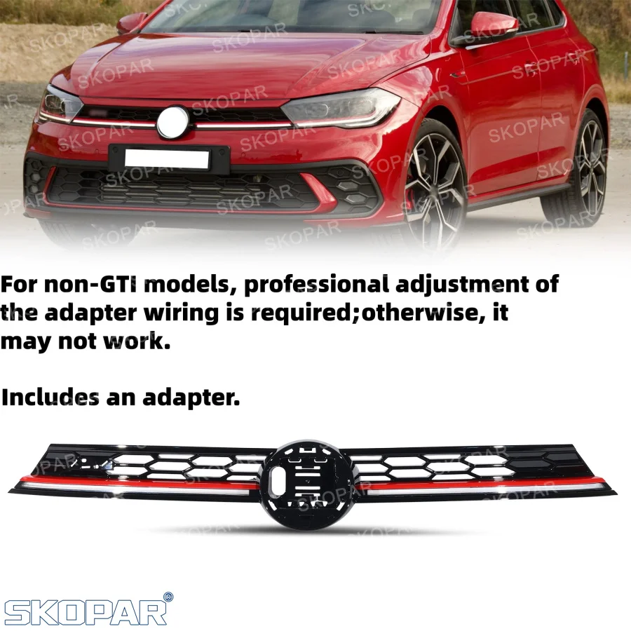 Upper Center Grille For VW POLO GTI 2022 2023 2024 2025 Car