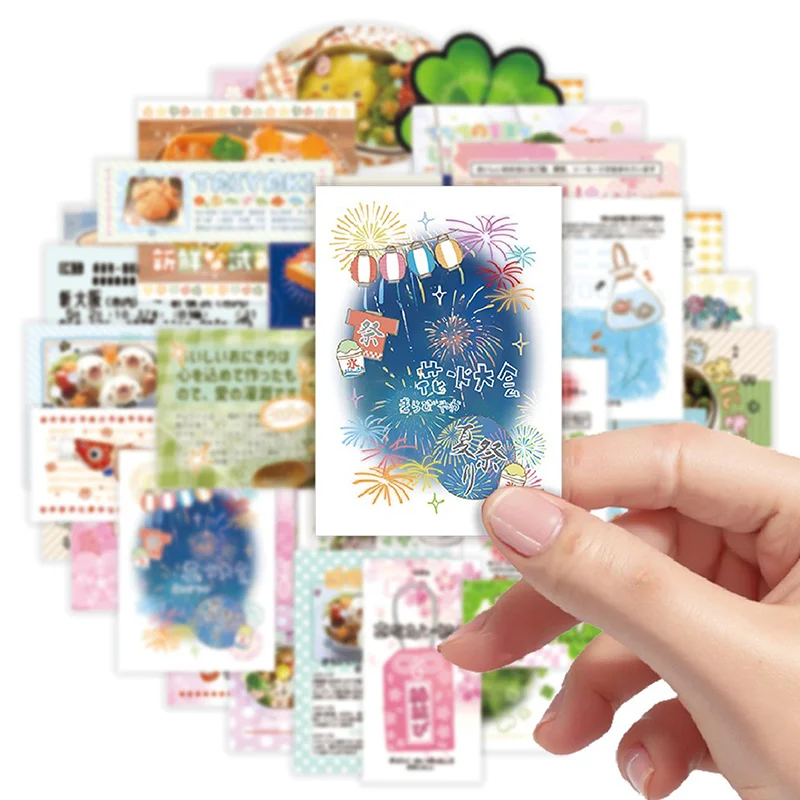 30pcs/set Retro Y2K Japanese Food Series Scrapbook Journal Sweet Cartoon Stationery Sticker DIY Decor Sticker Student Supplies