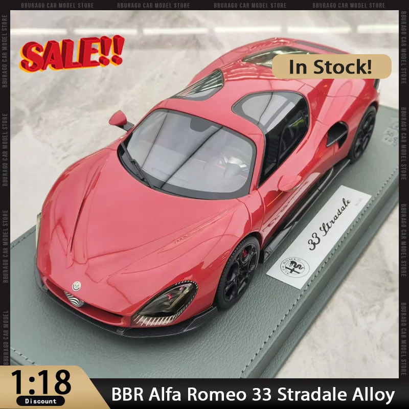 

New In Stock Bbr 1:18 Alfa Romeo 33 Stradale Alloy Model Car Miniature Diecast Ornaments Custom Toys Kids Gift