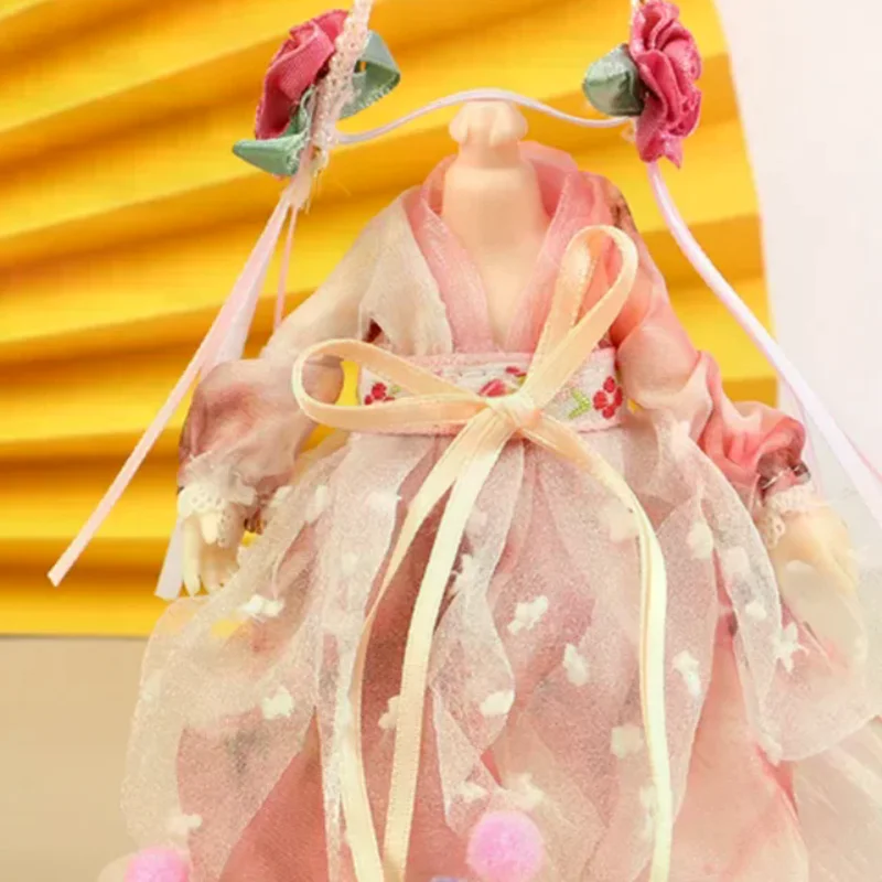 16CM Chinese Style Doll Hanfu Clothing Dress Doll Ancient Costume Gown Dolls Clothes Accessories Dress Up Toys  For Girls