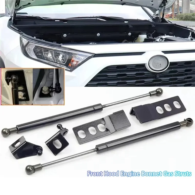 

2SET Front Hood Engine Bonnet Gas Struts Lift Support Rod Bar Shock Spring For Toyota RAV4 2019 2020-2024