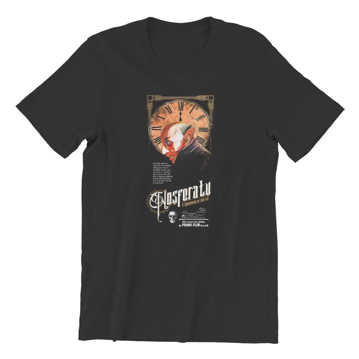 The Horror Vampire Nosferatu,  A Symphony of Horror  vintage T Shirt for Men Cotton Casual plus size Tee Shirt  Clothing Printed