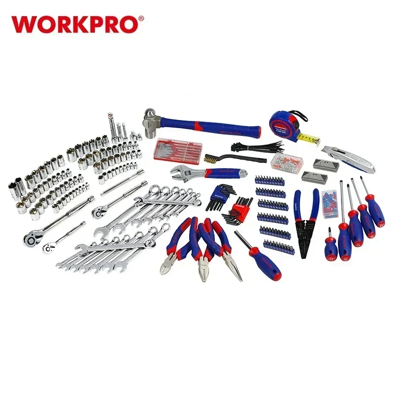 WORKPRO 408PC Heavy Duty Mechanics Tool Set with Metal Box