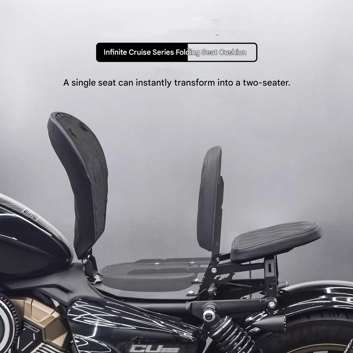 For VOGE Motorcycle Dual Passenger Seat Cushion for CU250 CU525 CU625 Folding Rear Comfortable Retro Waterproof Thickened Pad