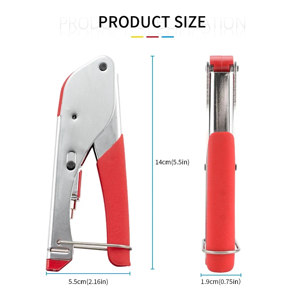 Coax Cable Crimper Tool RG6 Wire Stripper Tool with F Type Compression Connectors for RG59 Cable Stripper Cable Compression Kit