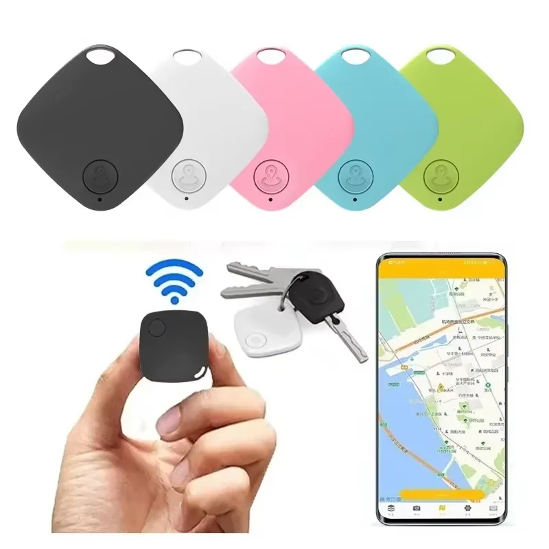 Mini Bluetooth 5.0 Tracker AntiLost Device Round Pet Kids Bag Wallet Tracking Smart Finder Locator Work for IOS