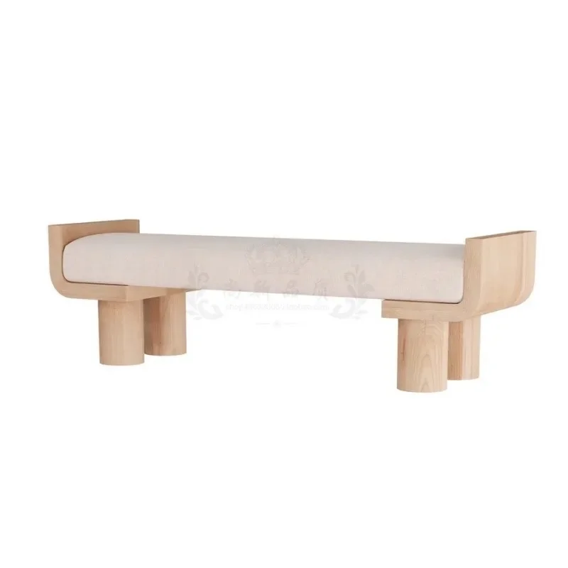 Nordic simple solid wood living room, sofa stool, creative bedroom, bedside stool, foyer, cloakroom, shoe changing bench
